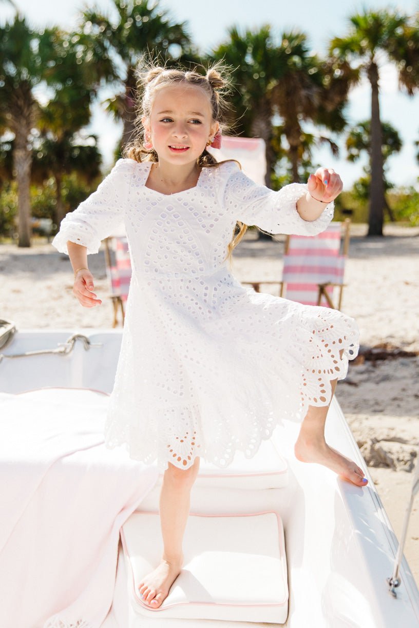 Little girl white eyelet dresses best sale