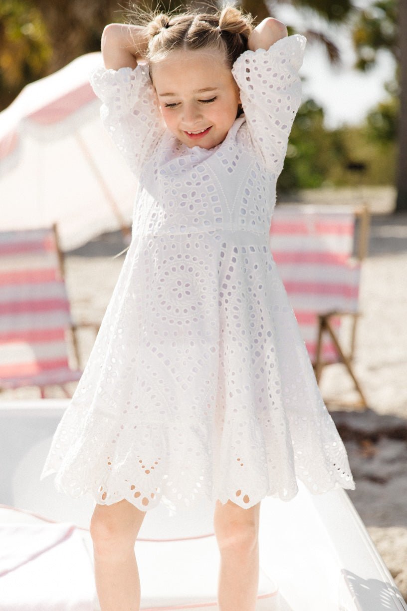 White lace shop eyelet dress