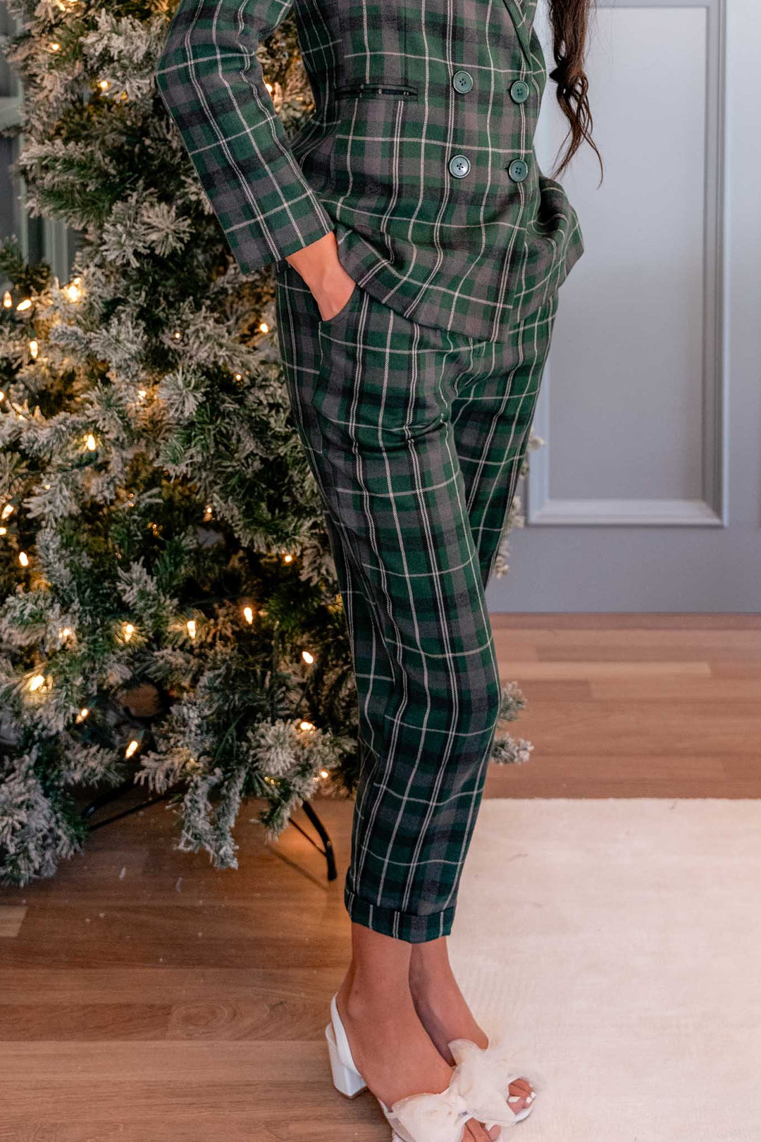 Women's Green Plaid Pants