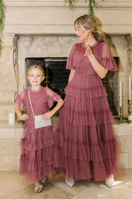 Mini Maxi Whimsical Dress in Mulberry