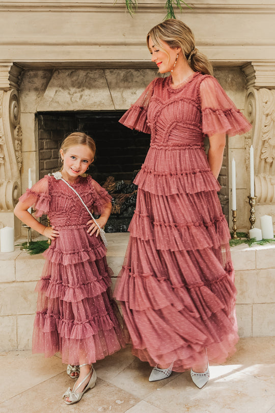 Mini Maxi Whimsical Dress in Mulberry