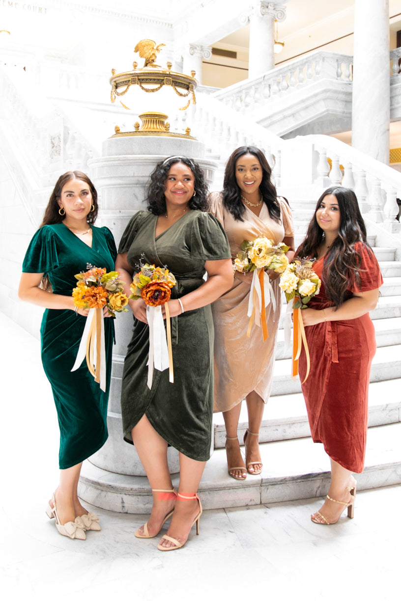 Lillie Dress in Emerald Velvet - FINAL SALE