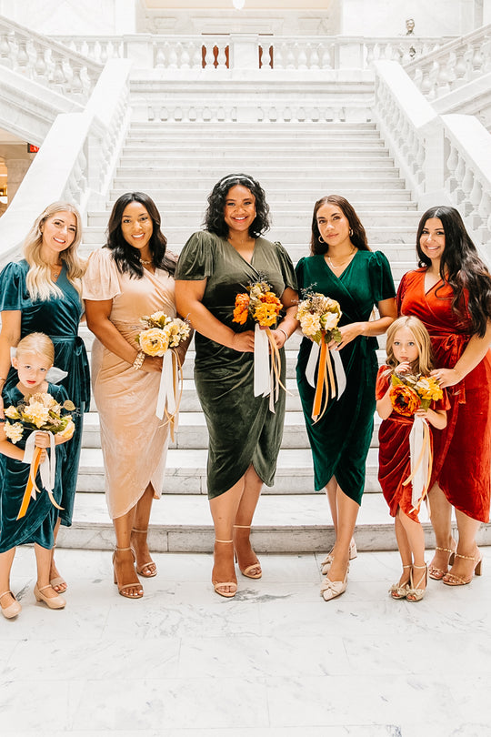 Lillie Dress in Emerald Velvet