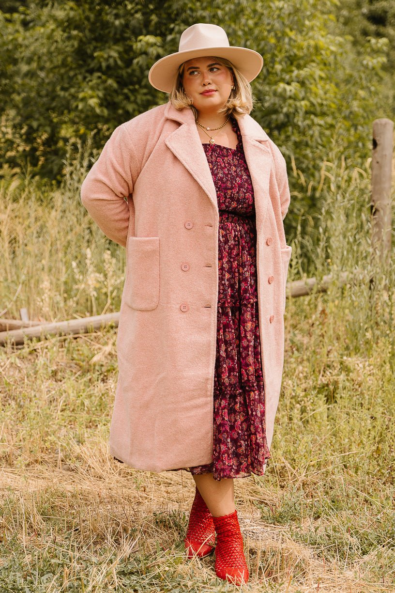 Plus pink hot sale coat