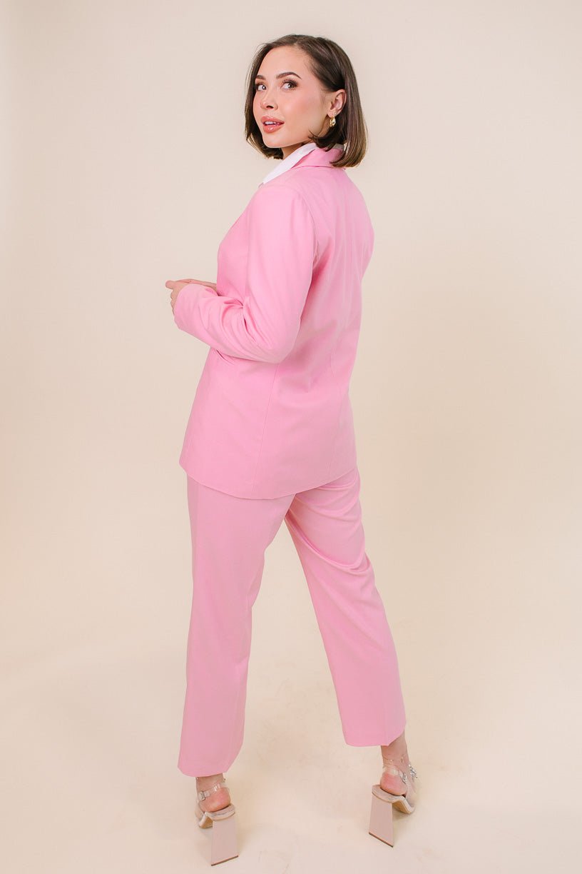 Pink Pant Suit for Spring - This Blonde's Shopping Bag
