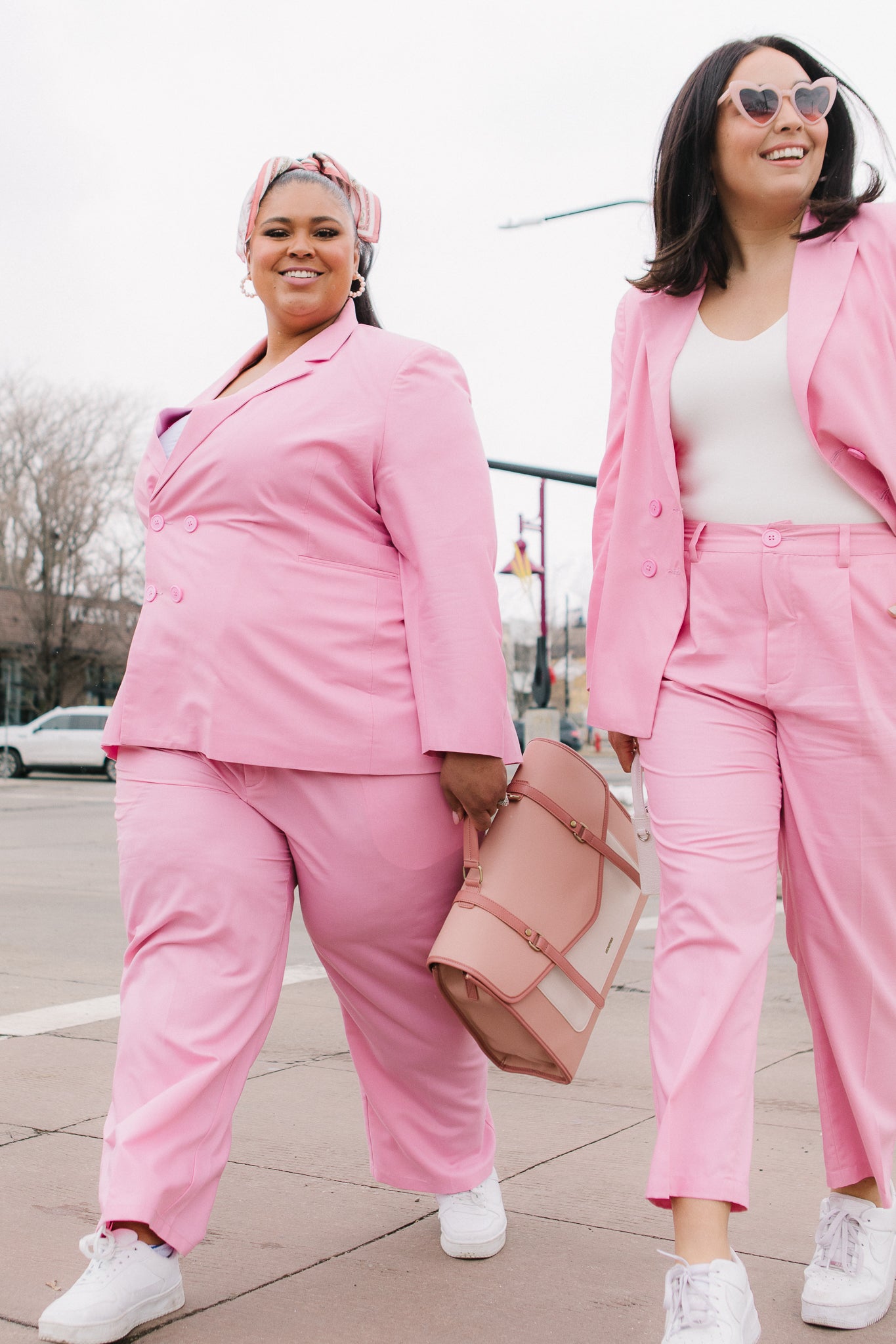 Ladies hot hotsell pink suit