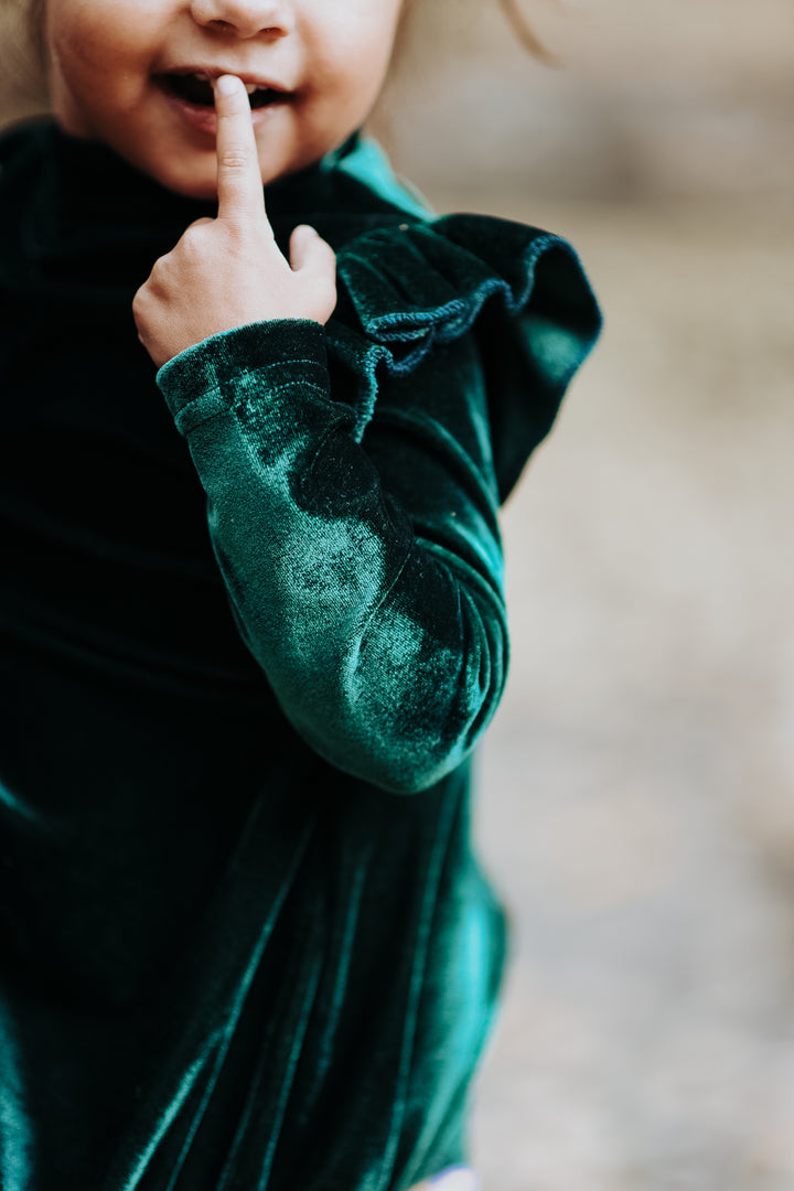 Mini La La Lady Dress In Emerald - FINAL SALE