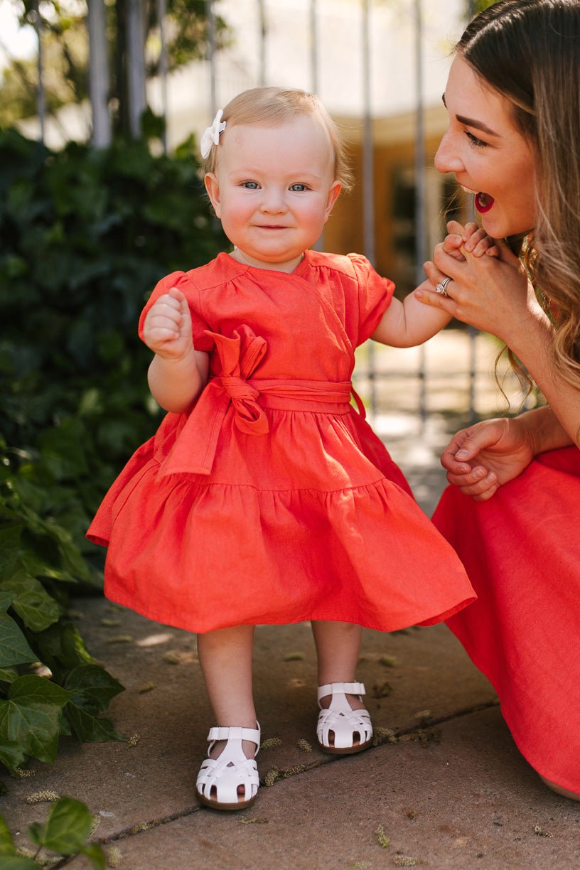 Coral shop baby dress