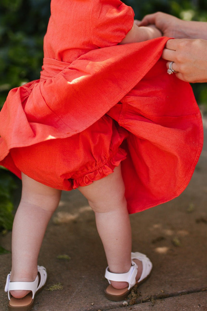 Baby Sage Dress Set in Coral - FINAL SALE-Baby