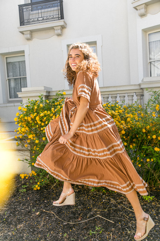 Santorini Dress in Terracotta