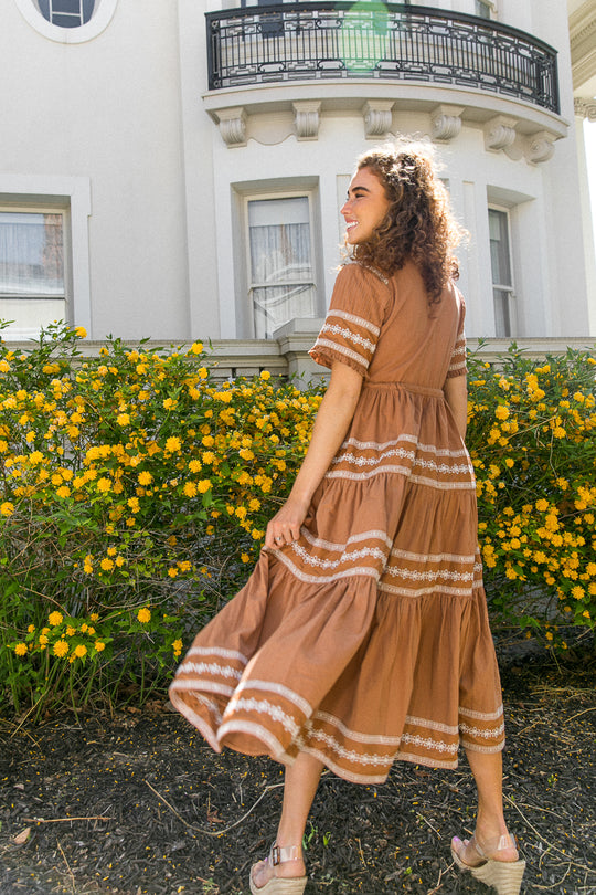 Santorini Dress in Terracotta