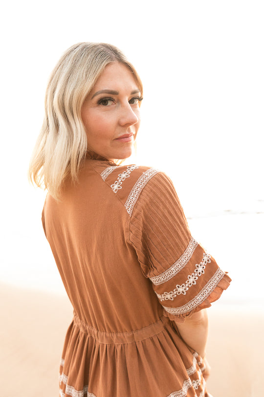 Santorini Dress in Terracotta