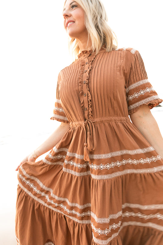Santorini Dress in Terracotta