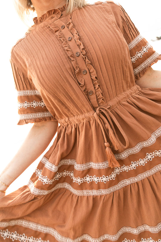 Santorini Dress in Terracotta