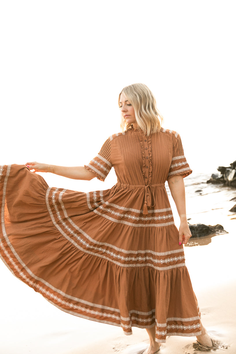 Santorini Dress in Terracotta