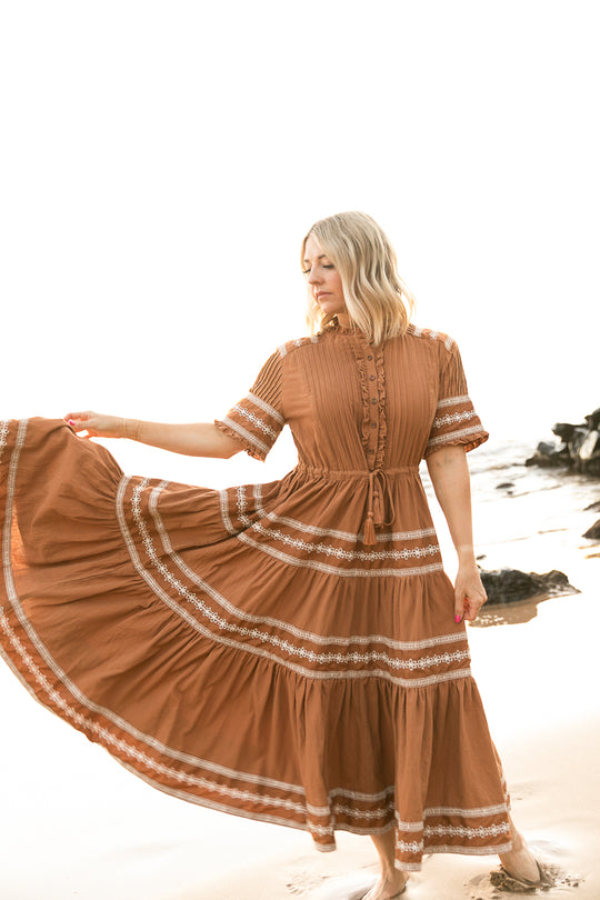 Santorini Dress in Terracotta