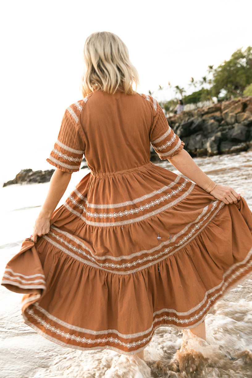 Santorini Dress in Terracotta