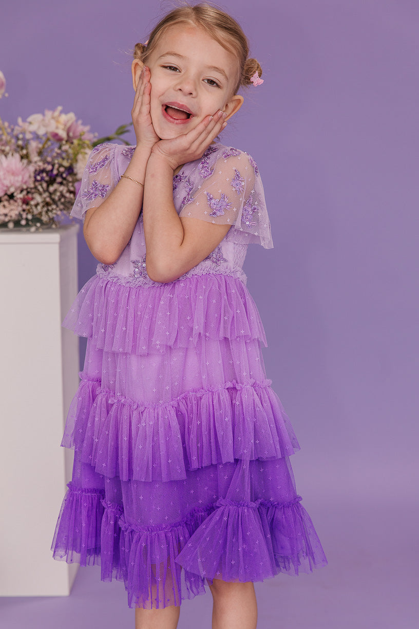 Ivy City Co Mini Sarah Dress in Purple - Final Sale 11-12