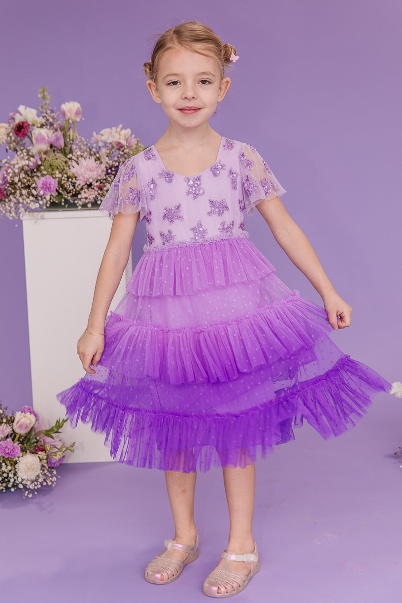 Ivy City Co Mini Sarah Dress in Purple - Final Sale 11-12