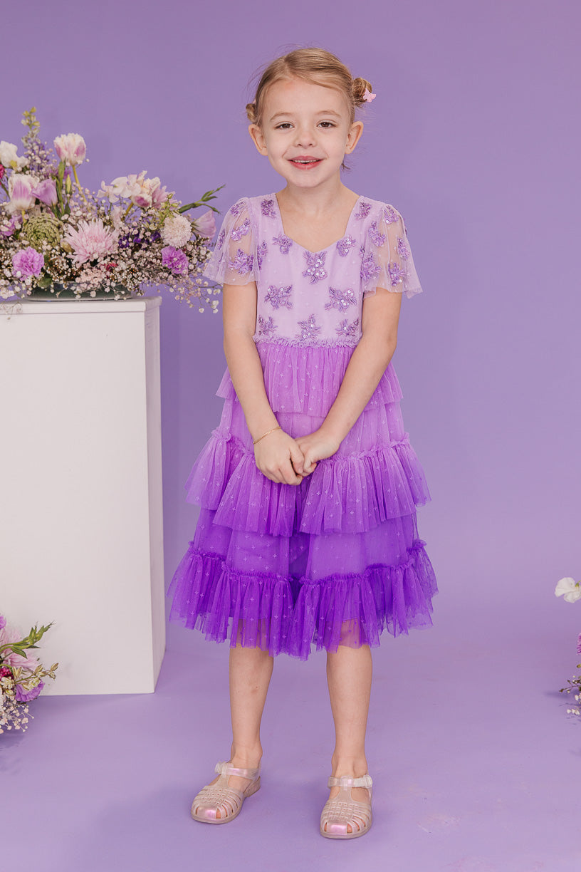 Ivy City Co Mini Sarah Dress in Purple - Final Sale 11-12