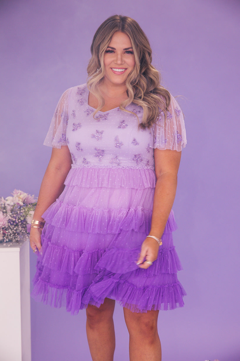 Ivy City Co Mini Sarah Dress in Purple - Final Sale 11-12