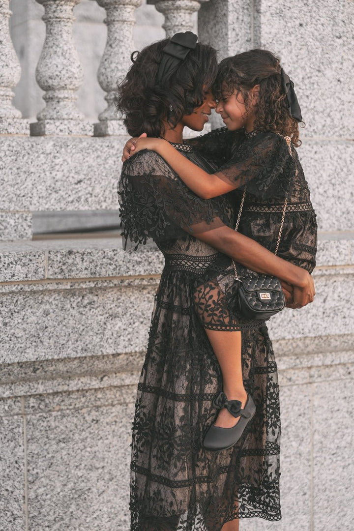 Sicily Dress with Flutter Sleeves in Black - FINAL SALE-Adult