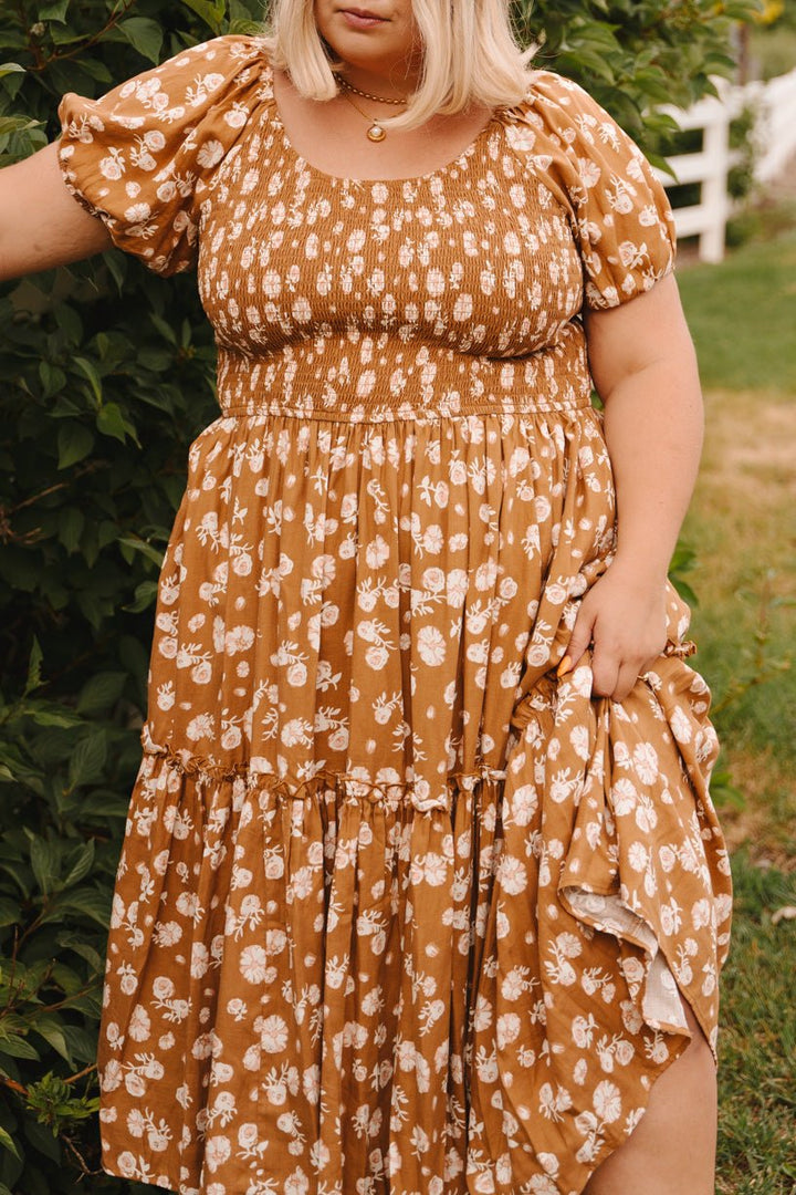 Sienna Dress in Brown Floral-Adult