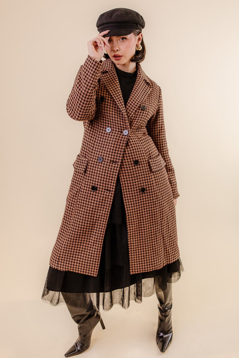 Gingham best sale coat womens