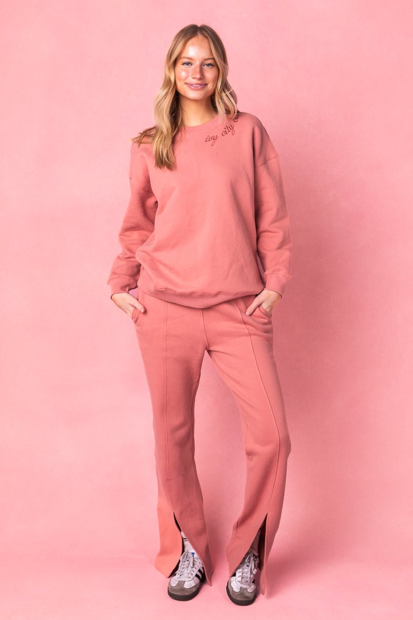 Ivy City Flare Sweatpants in Pink