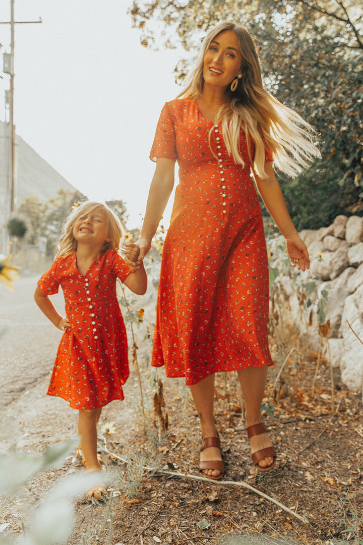 Allie Floral Dress in Red - FINAL SALE