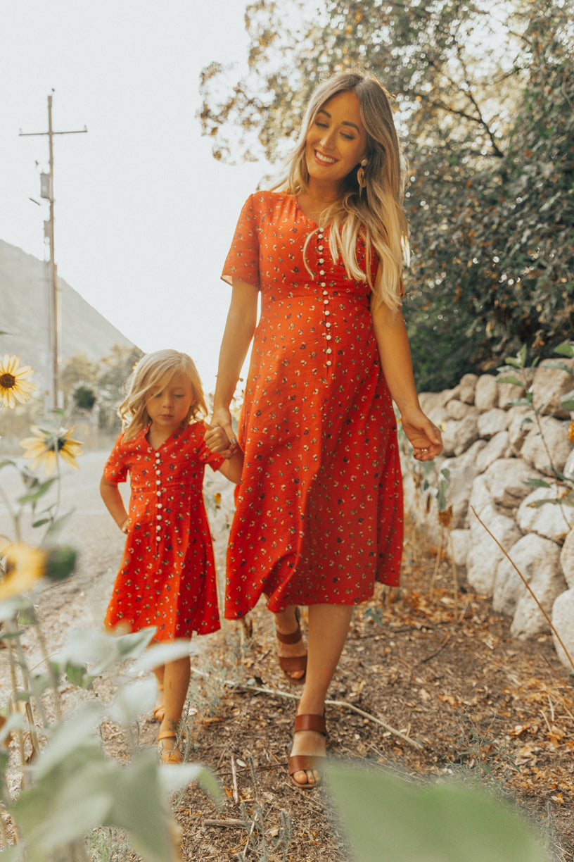 Allie Floral Dress in Red - FINAL SALE