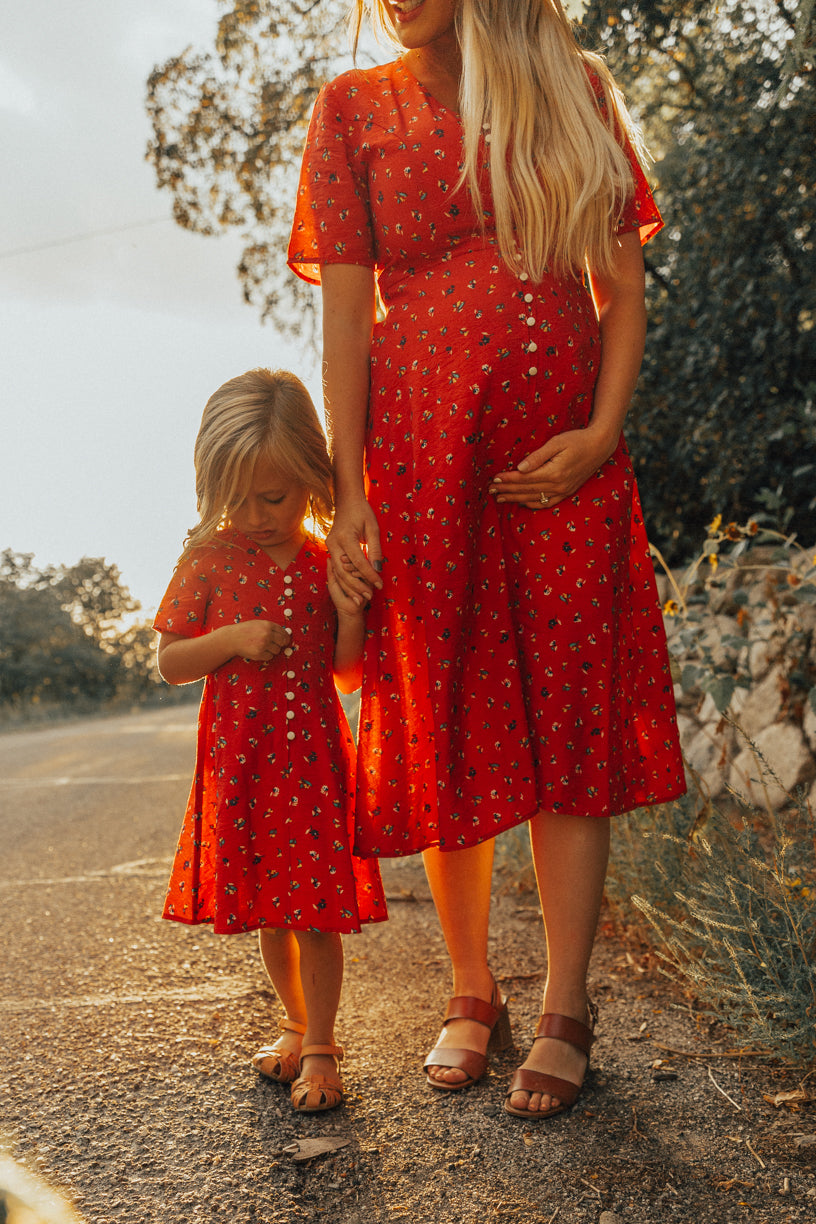 Allie Floral Dress in Red - FINAL SALE
