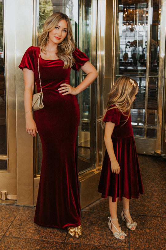 Mini Cleo Dress in Wine