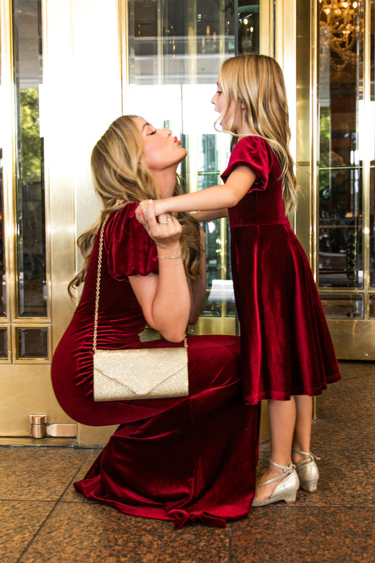 Mini Cleo Dress in Wine