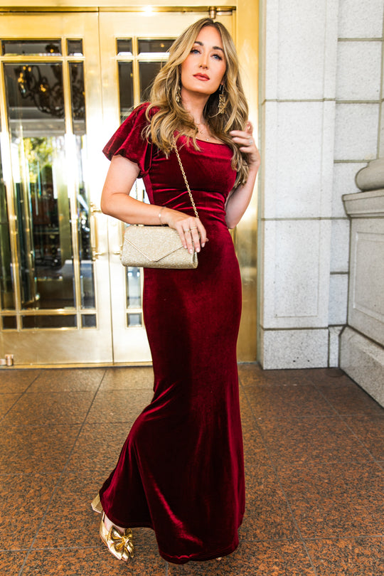 Cleo Maxi Dress in Wine