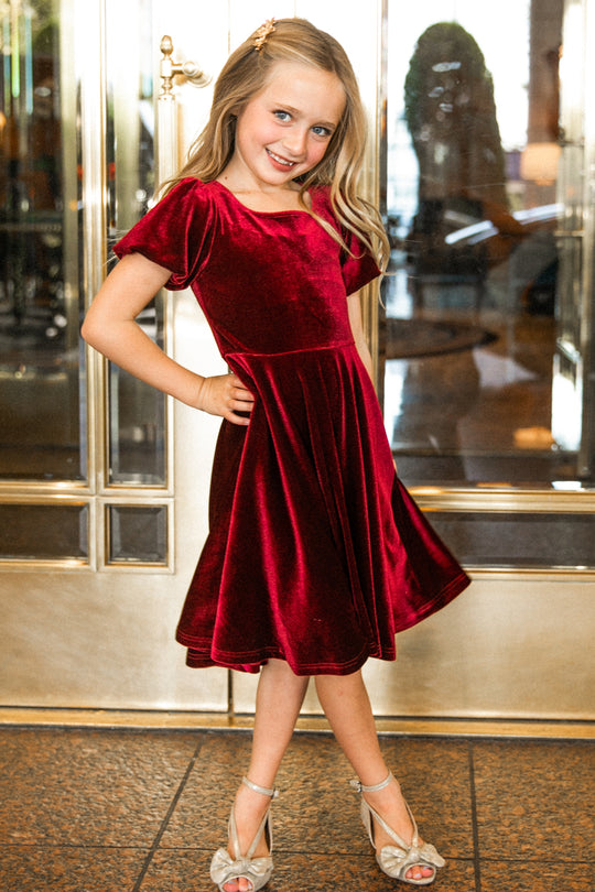 Mini Cleo Dress in Wine