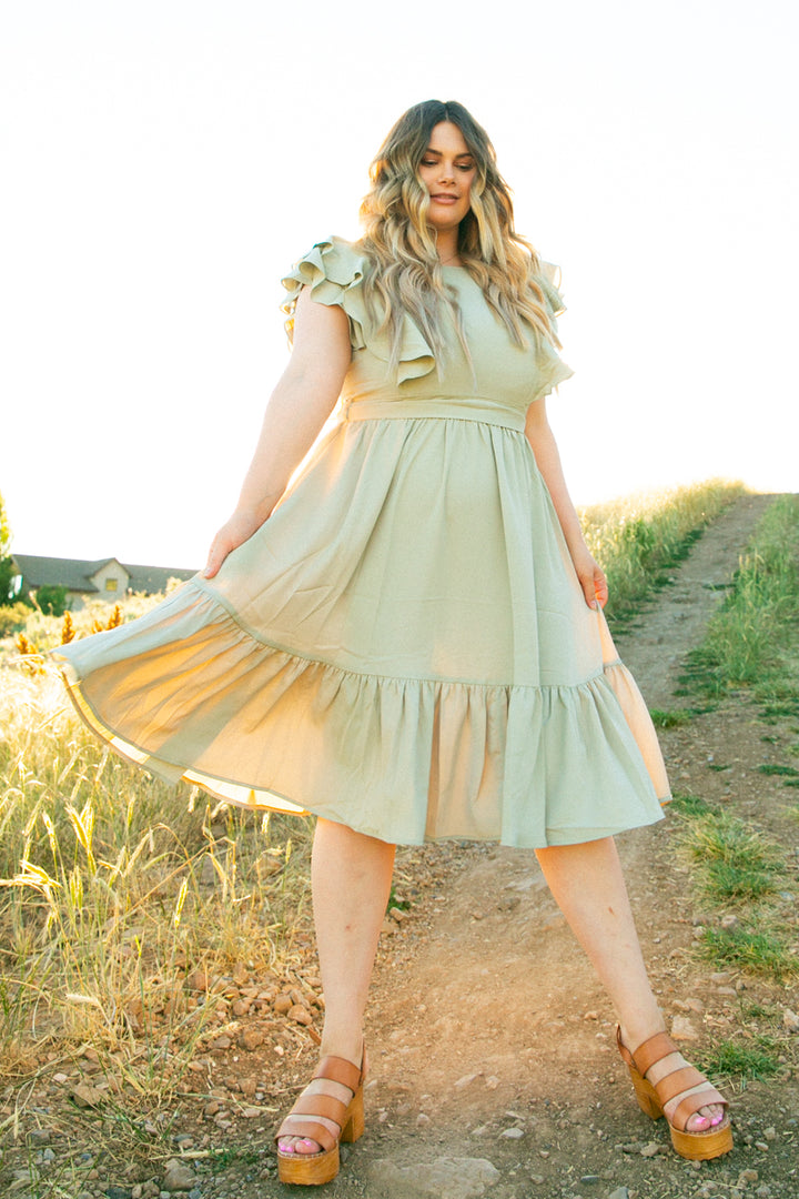 Clary Dress in Sage - FINAL SALE
