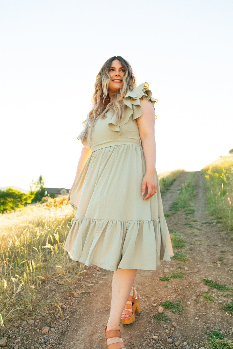 Clary Dress in Sage - FINAL SALE