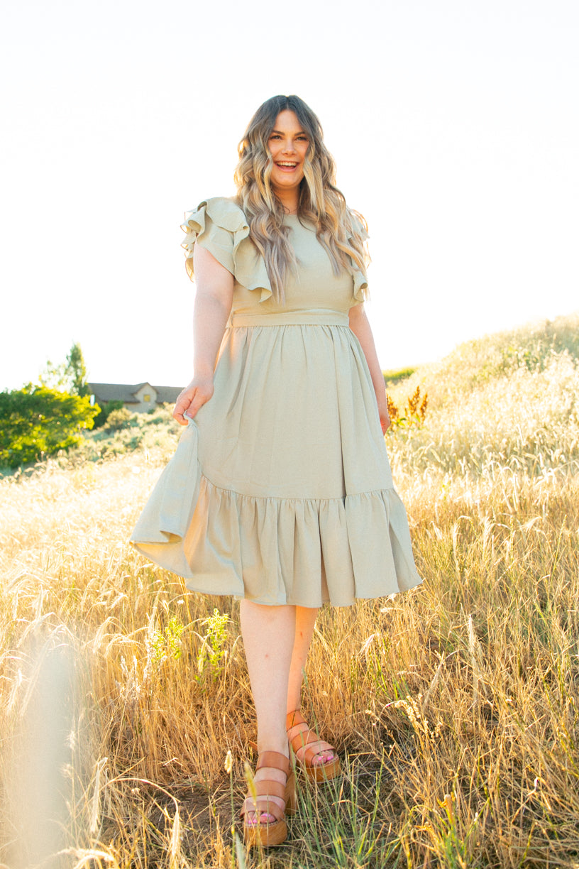 Clary Dress in Sage - FINAL SALE