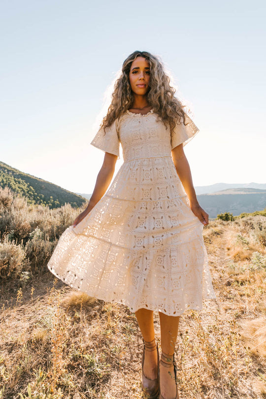 Etta Embroidered Lace Dress