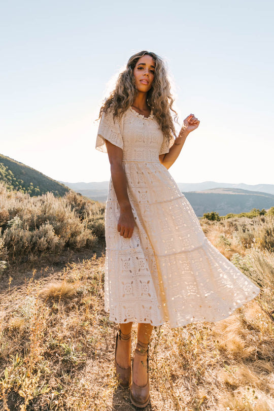 Etta Embroidered Lace Dress