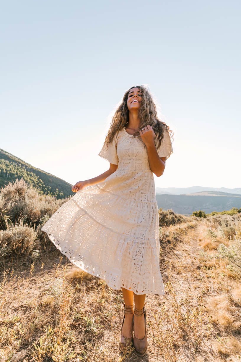 Etta Embroidered Lace Dress