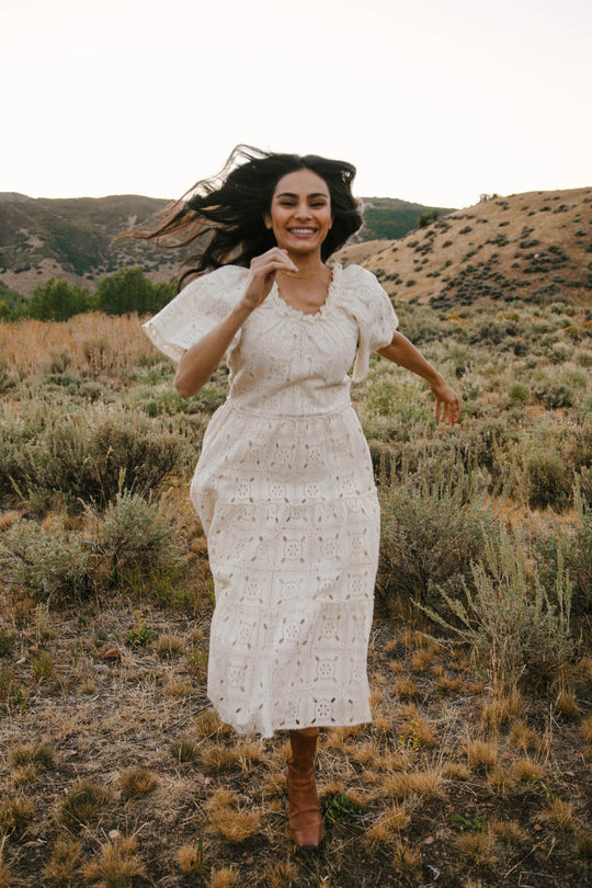 Etta Embroidered Lace Dress