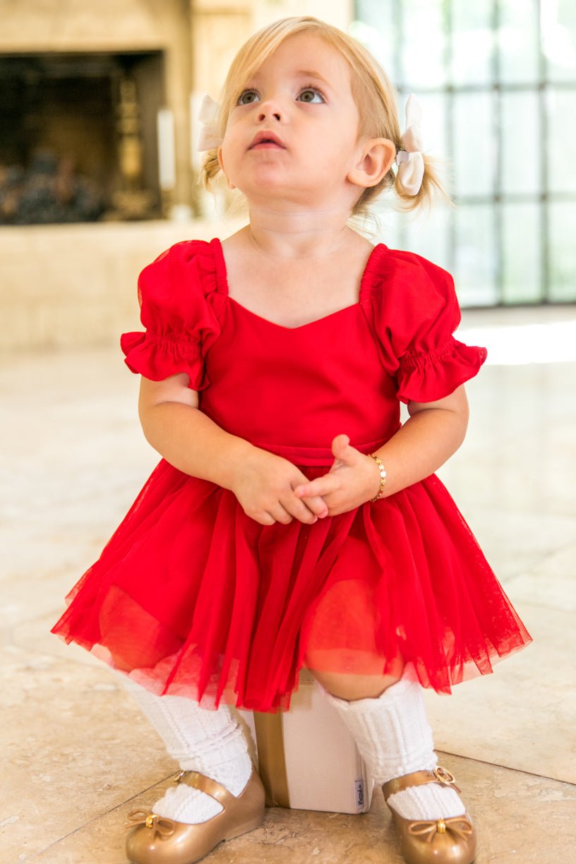 Baby Ballerina Dress Set in Red - FINAL SALE-Baby