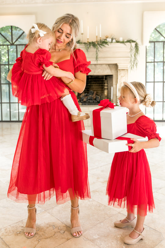 Mini Ballerina Dress in Red
