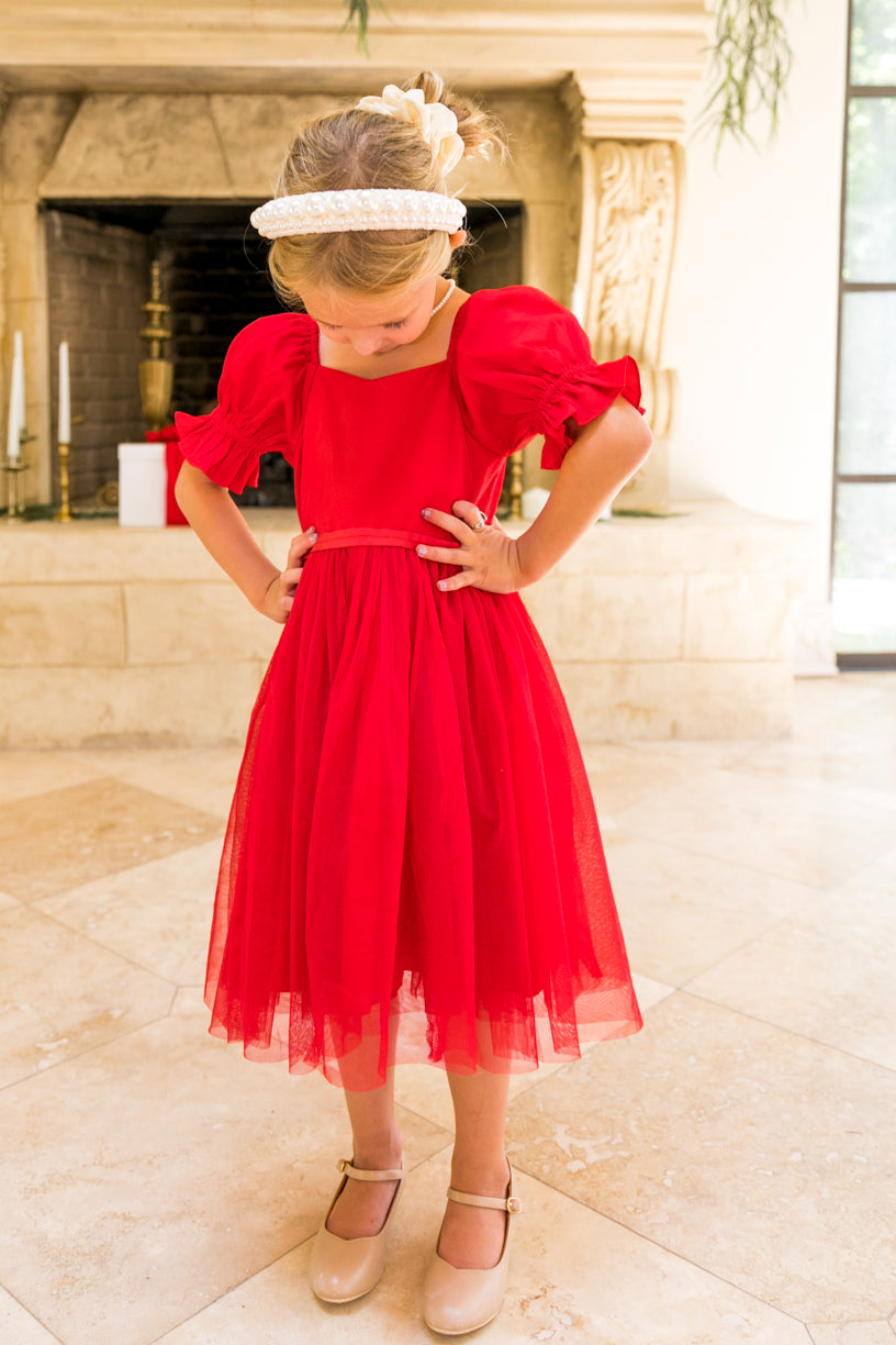 Mini Ballerina Dress in Red