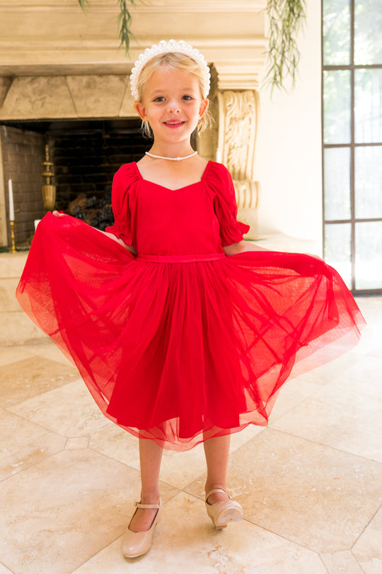 Mini Ballerina Dress in Red