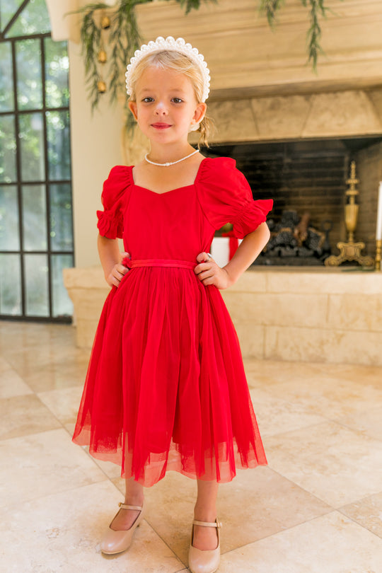 Mini Ballerina Dress in Red