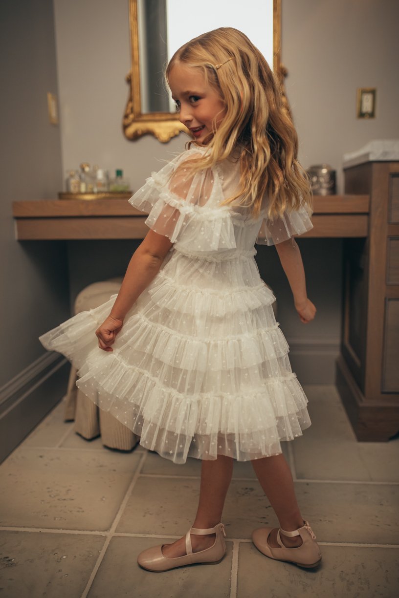 Mini Whimsical Dress in White-Mini