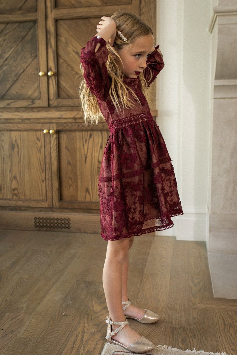 Mini Verona Dress in Wine - FINAL SALE